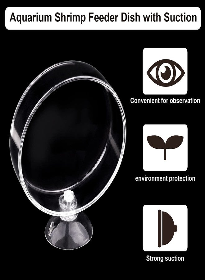 WEAVERBIRD 60mm Aquarium Shrimp Feeder Dish with Suction Glass Fish Tank Feeding Bowls Round Clear Dishes Tray - Image 5